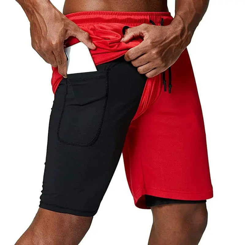 Men's quick-dry training shorts by GYMLOCKER, breathable and trendy summer workout shorts with a five-point design from Showlu Fashion.