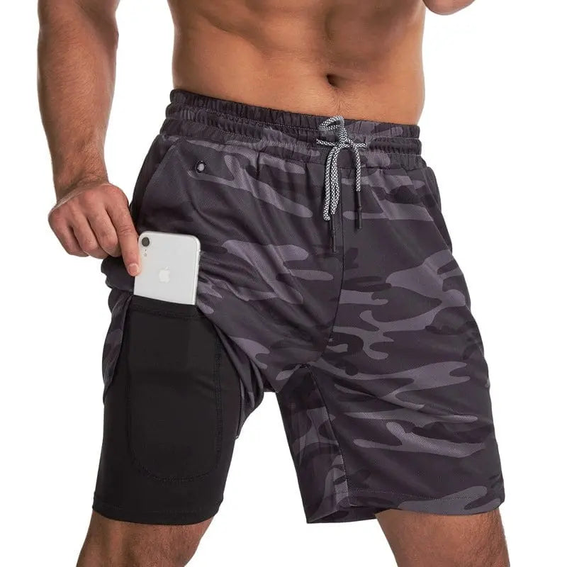 Men's GYMLOCKER quick-dry training shorts from Showlu Fashion Store, featuring breathable, trendy summer five-point design for active workouts.