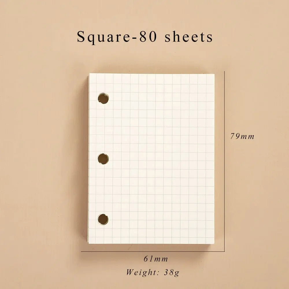 Mini transparent 3-ring binder notebook by Jianwu, kawaii style, compact loose-leaf paper, ideal for school or note-taking.