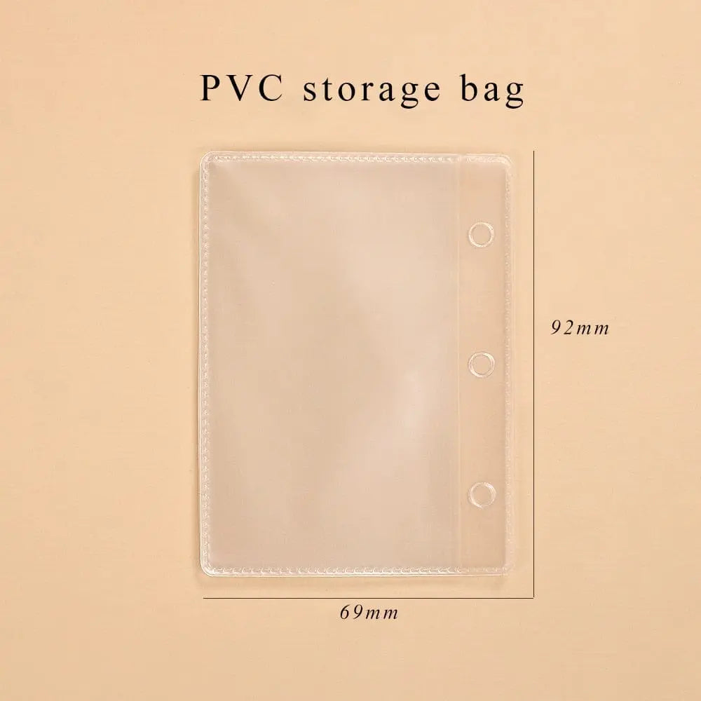 Mini transparent 3-ring loose-leaf notebook with kawaii design, portable binder for school or stationery, by Showlu Fashion Store.