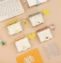 Showlu Fashion Store 0 JIANWU Creative Cute Transparent 3 ring Mini Loose-leaf Hand Book Student Portable Notebook ring binder Kawaii School Supplies