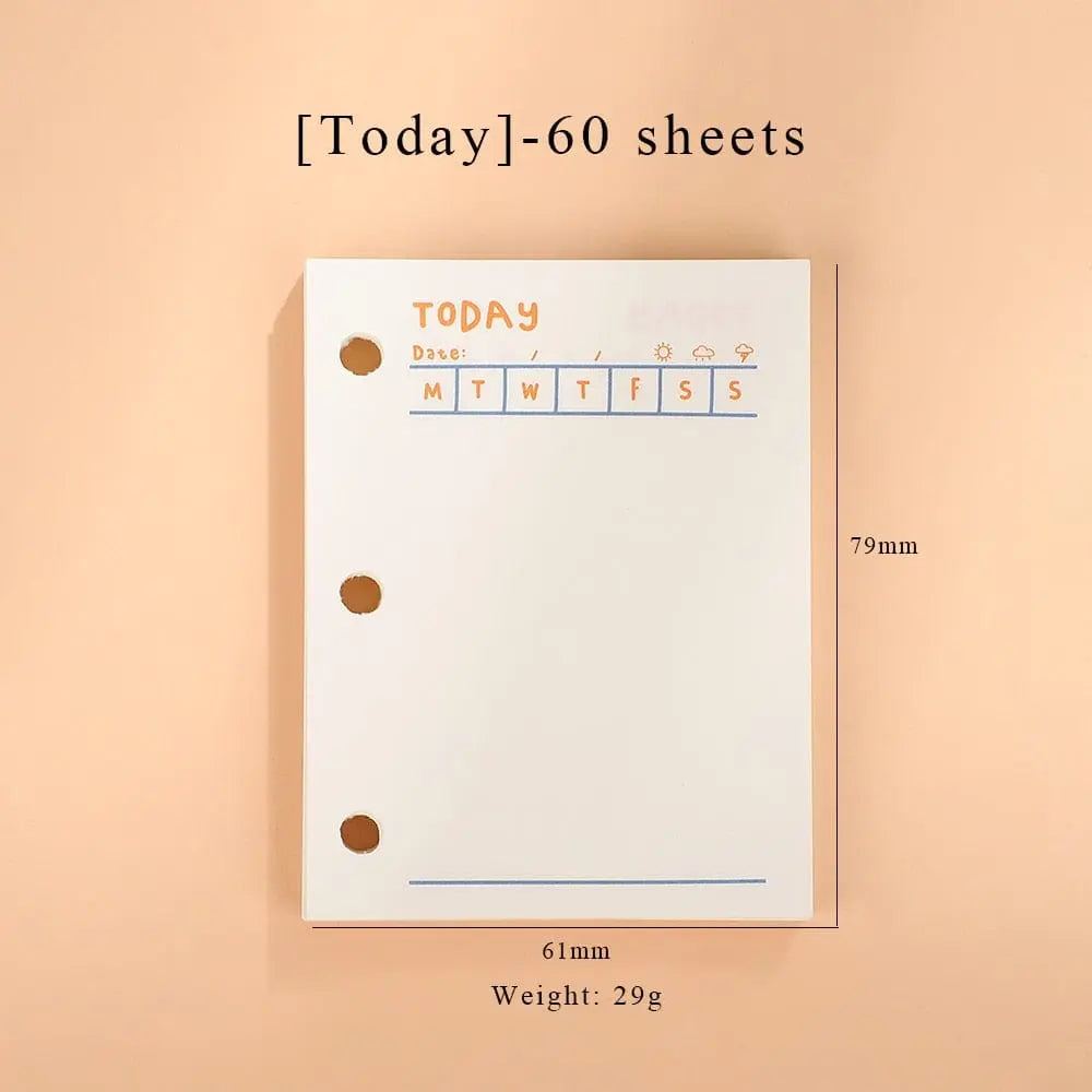Mini transparent 3-ring loose-leaf notebook with kawaii binder design, ideal for school or portable writing, by Showlu Fashion Store