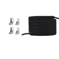 Showlu Fashion Store elastic no-tie flat laces with cross buckle, ideal for sneakers, kids, and adult shoes, one size fits all.