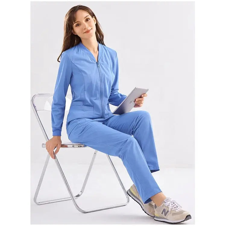Showlu Medical doctor uniform set with professional hospital scrubs, featuring a top and pants in a clean, medical uniform style.
