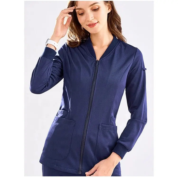 Showlu Medical Doctor Uniforms: professional hospital scrubs set in blue with pockets, tailored for healthcare professionals.