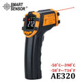 Showlu Fashion Store digital infrared thermometer with color LCD display, non-contact laser temperature gun and hygrometer features.