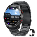Showlu ECG+PPG smart watch for men with Bluetooth call, health and fitness tracking, waterproof design, and digital display.