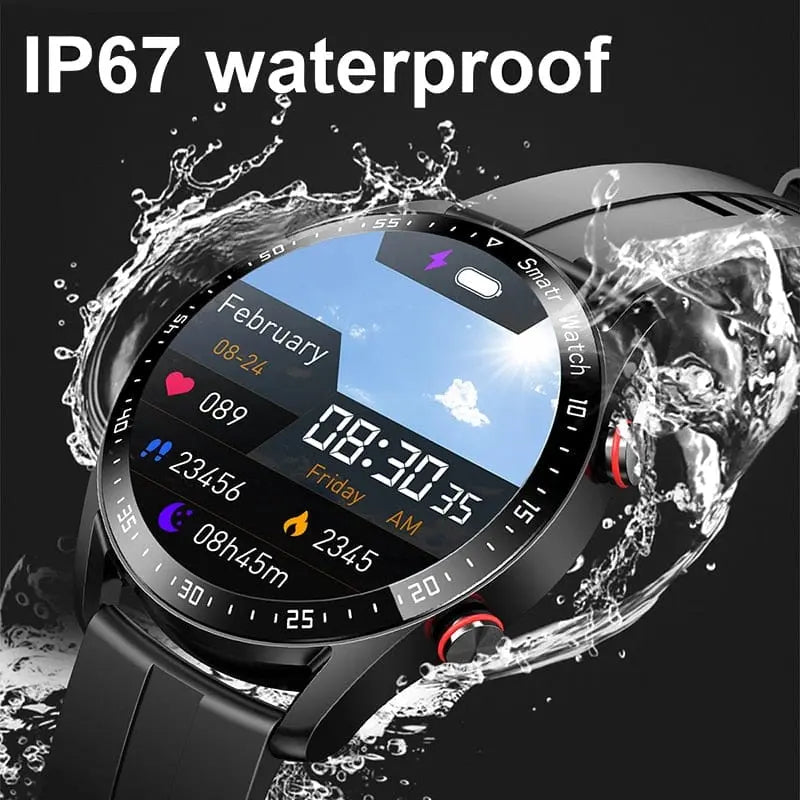 Showlu ECG+PPG Smart Watch for men with Bluetooth call, blood pressure monitor, fitness tracking, waterproof design, and sports features