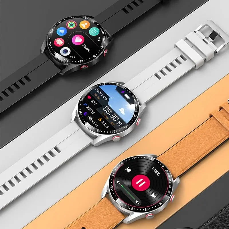 Showlu ECG+PPG Smart Watch for men with Bluetooth call, health and fitness tracking, waterproof design, and sleek sports watch appearance