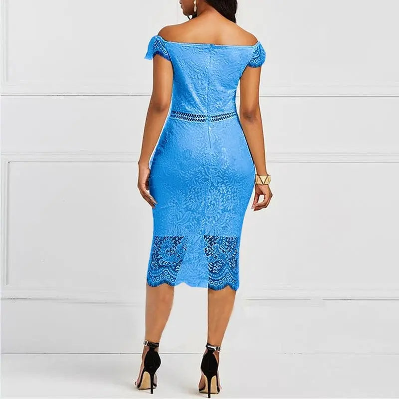 Elegant Yihddy women's lace bodycon evening dress with hollow-out design, suitable for parties, weddings, and special occasions.