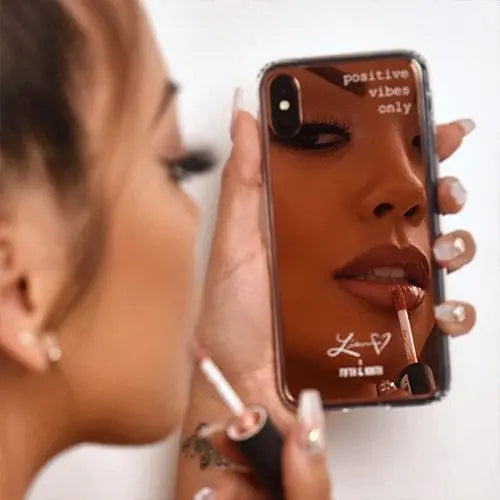 Rose gold mirror finish Diamond iPhone X/XS case, stylish protective cover with reflective surface and sleek design.