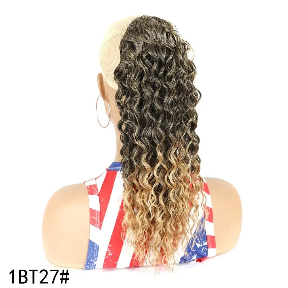 Showlu Fashion elastic net drawstring wig made of high-temperature silk hair, suitable for European and American styles.