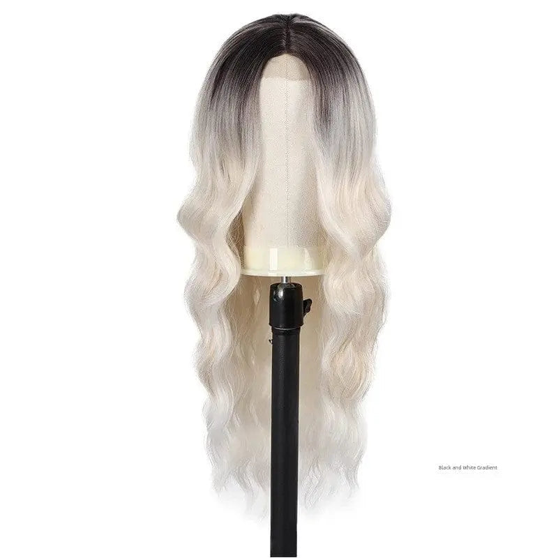 Showlu Fashion long curly cosplay wig with high-temperature silk wave hair and European-style long curls for women.