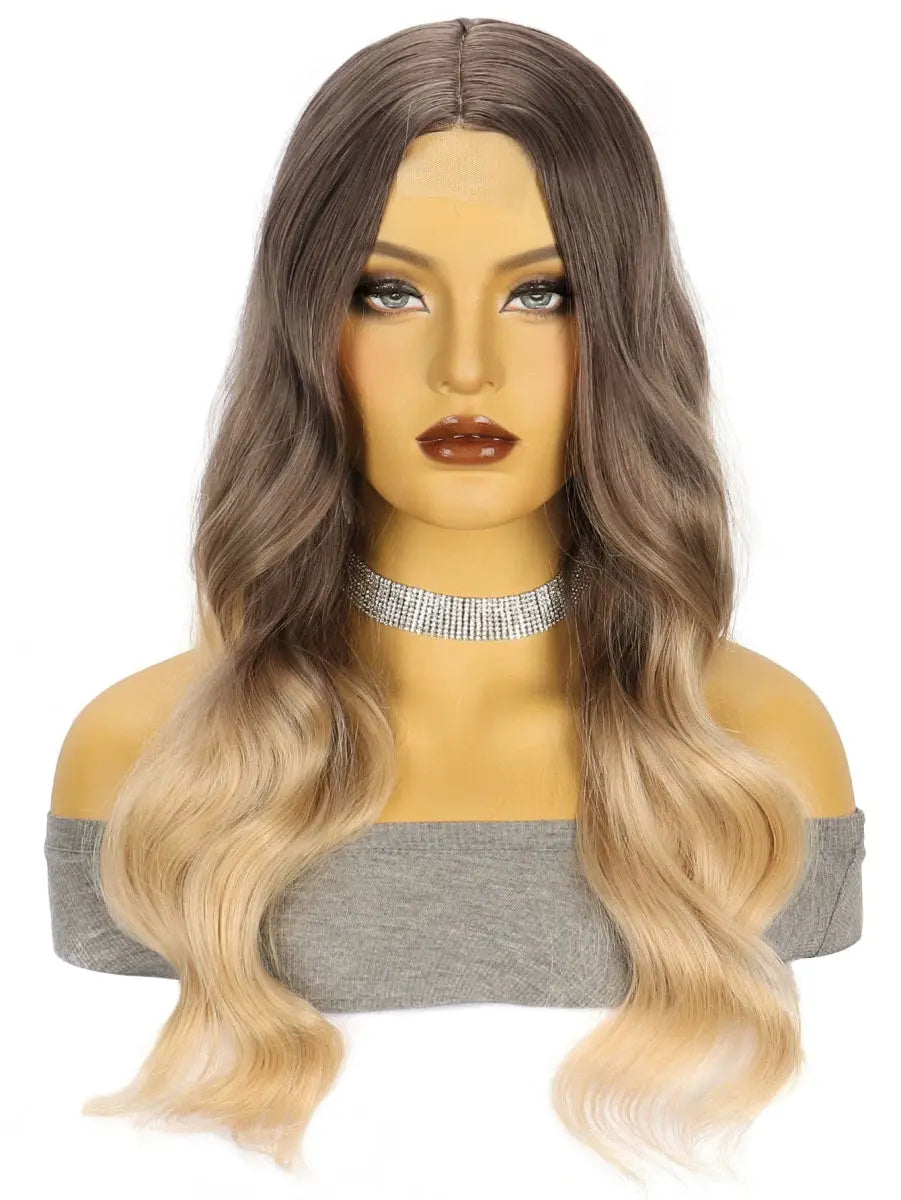 Showlu Fashion long curls cosplay wig with high-temperature silk wave hair, European style, for costume and fashion use.