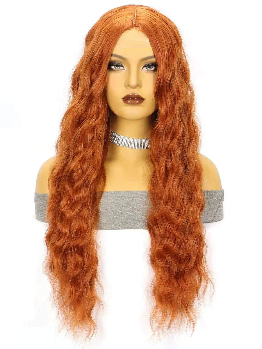Long curly cosplay wig by Showlu Fashion with high-temperature silk wave hair, European-American style for versatile costume looks.