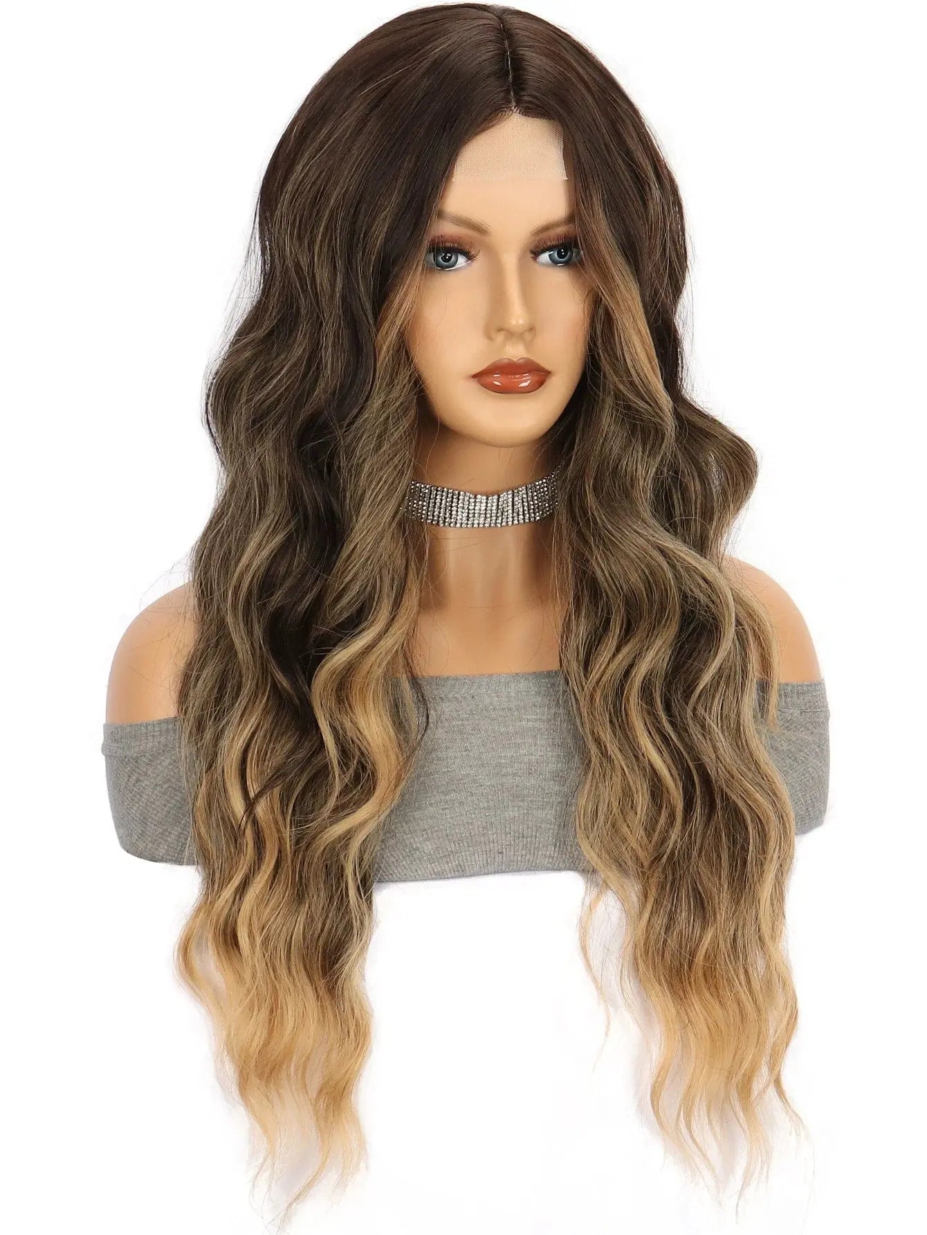 European style long curls cosplay wig by Showlu Fashion, high temperature silk wave hair for cosplay or fashion styling.