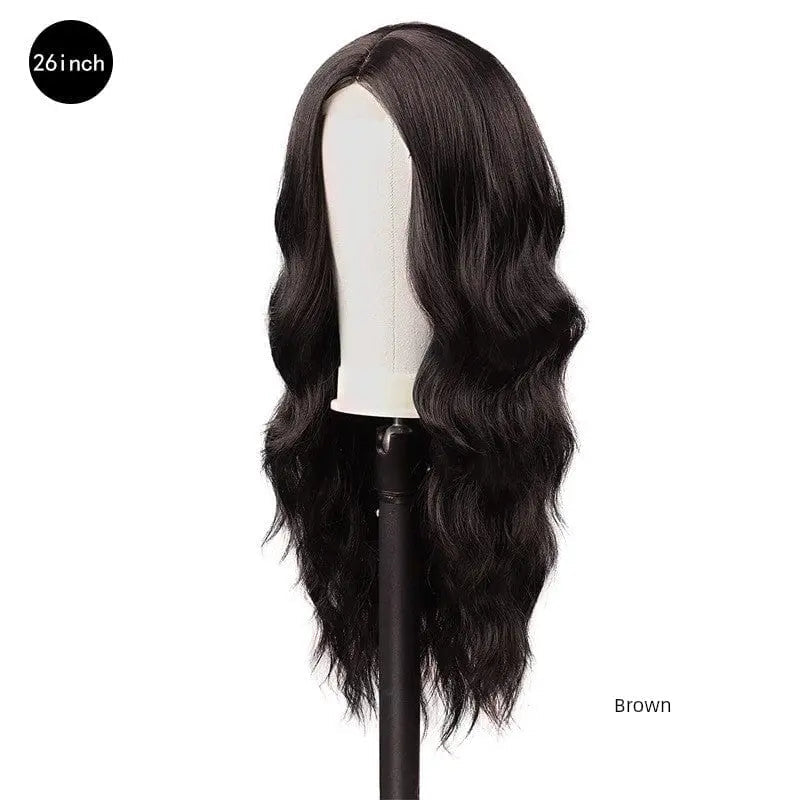 European-style long curly cosplay wig by Showlu Fashion, featuring high-temperature silk wave hair for a glamorous look.