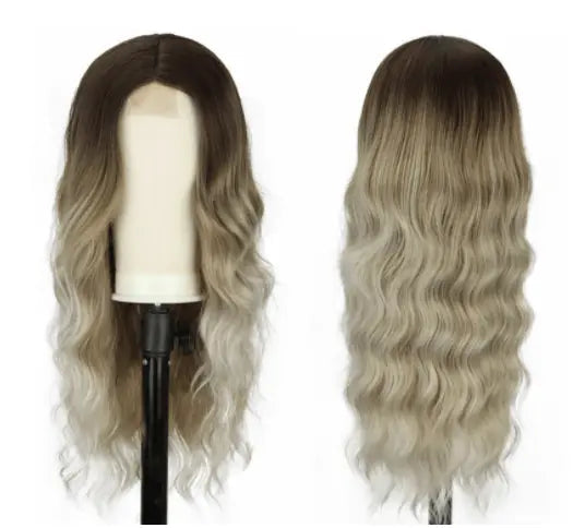 Showlu Fashion long curly cosplay wig with high-temperature silk wave hair, European-American style, suitable for cosplay and fashion.