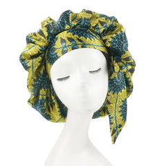 Showlu Store Nation 0 style6 Extra Large African Pattern Print Satin Bonnet Women Night Sleep Cap Adjustable Wide Band Elastic Head Wrap Hair Bonnet Hat