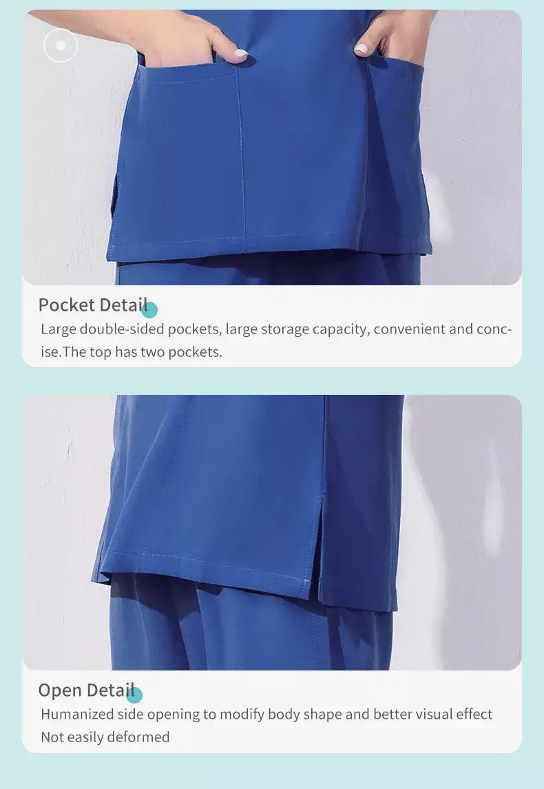 Long sleeve women's anti-static medical scrubs by Showlu Fashion Store, featuring a professional nurse uniform design.