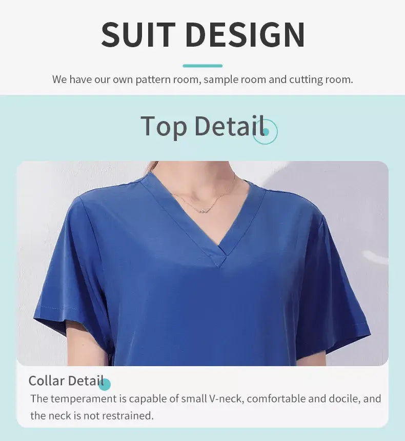 Women's anti-static medical scrubs with long sleeves from Showlu Fashion Store, featuring a professional nurse uniform design.