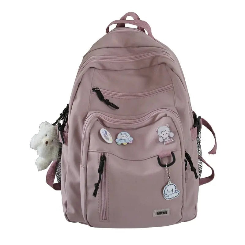 Showlu Fashion Store women's high-capacity nylon school backpack with laptop sleeve, stylish and spacious for students and travelers.