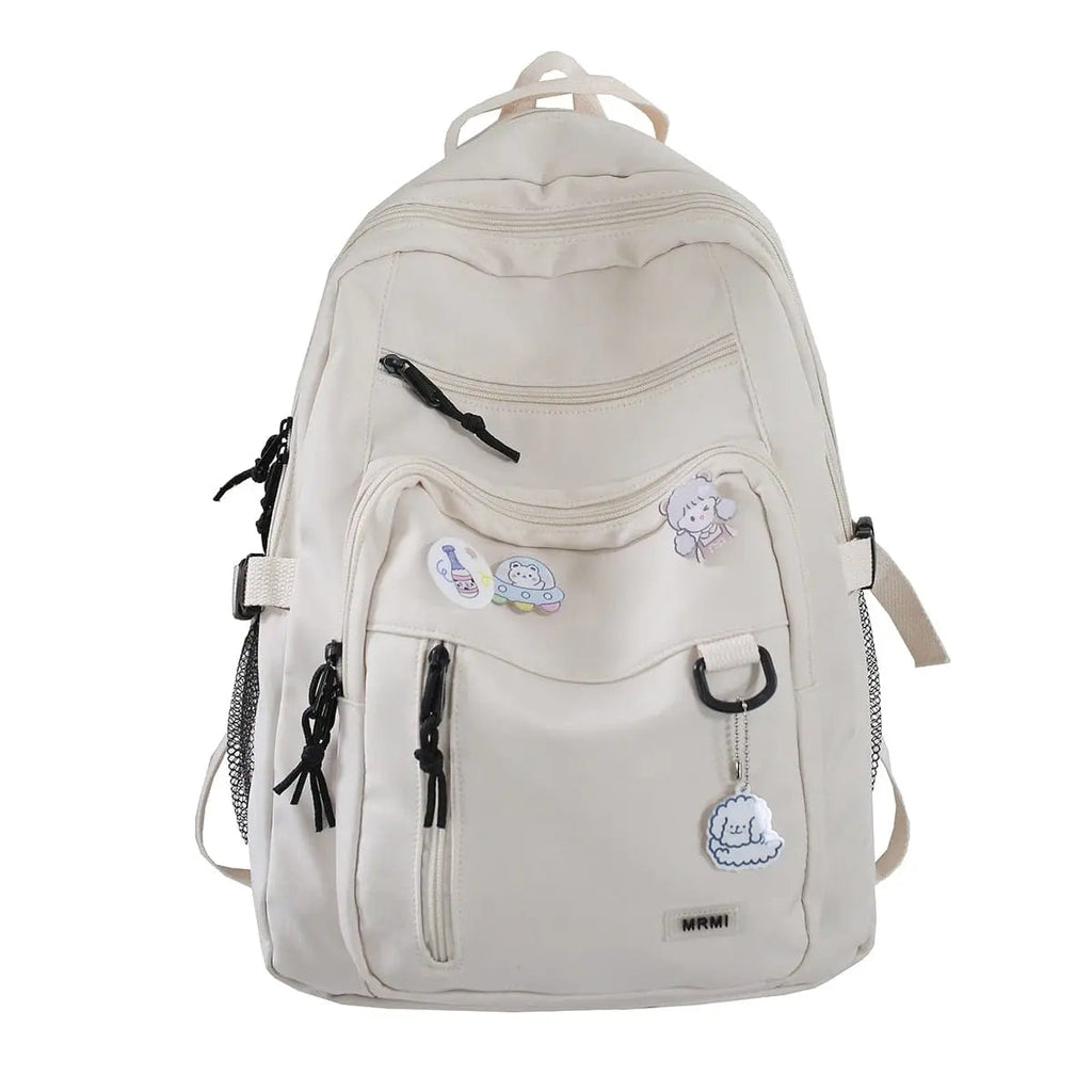 Showlu Fashion Store women's high-capacity nylon school backpack with laptop sleeve, stylish and spacious for students and travelers.