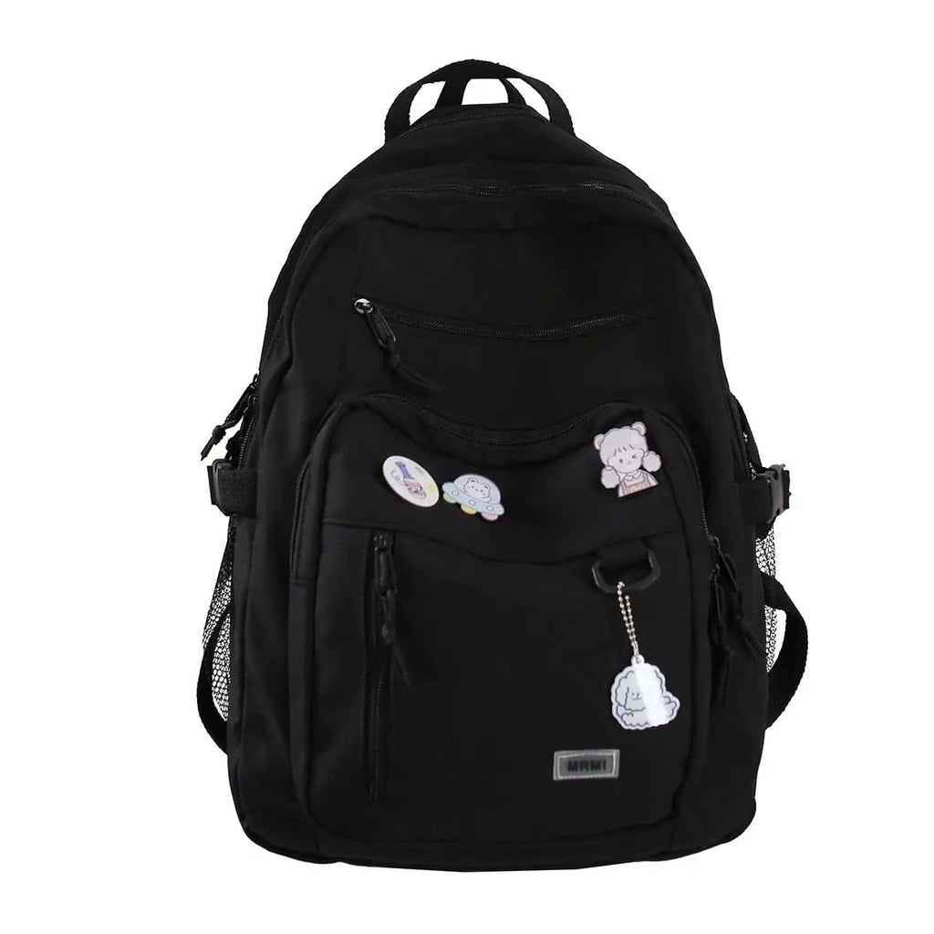 Showlu Fashion Store women's high-capacity nylon school backpack with laptop sleeve, stylish and functional for students.