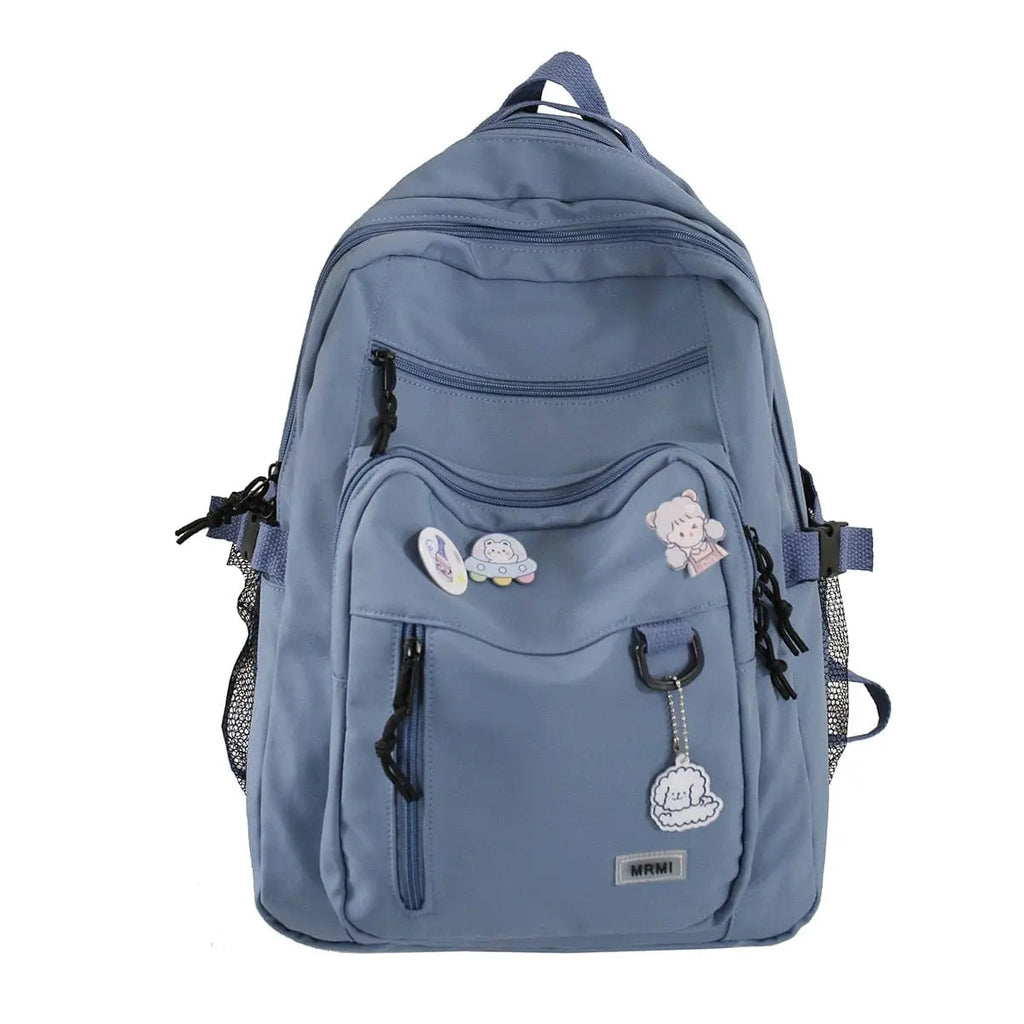 Showlu Fashion Store women's high capacity nylon school backpack with laptop sleeve, stylish and spacious for students and travelers.
