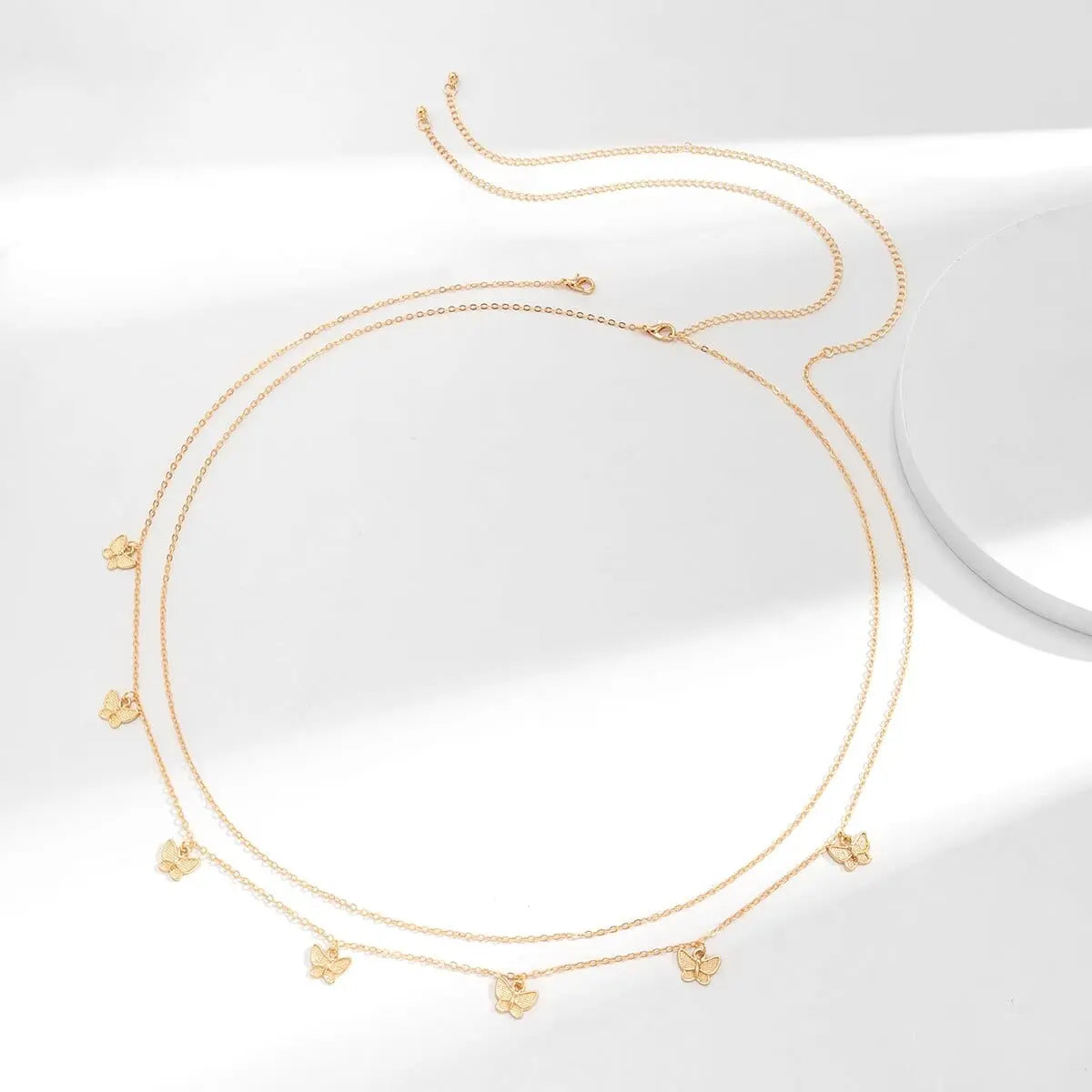 Showlu Butterfly Waist Chain for women, zinc alloy body jewelry featuring a delicate butterfly design, perfect for summer fashion.