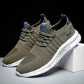 Men's breathable mesh walking sneakers by Showlu Fashion Store, lightweight casual shoes for summer, with lac-up design.