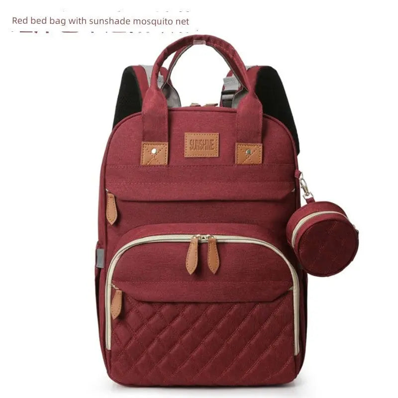 Fashion New Mummy Bag Mother and Baby Go out Lightweight Multifunctional Foldable Crib with Baby Large Capacity Backpack - SHOWLU FASHION STORE