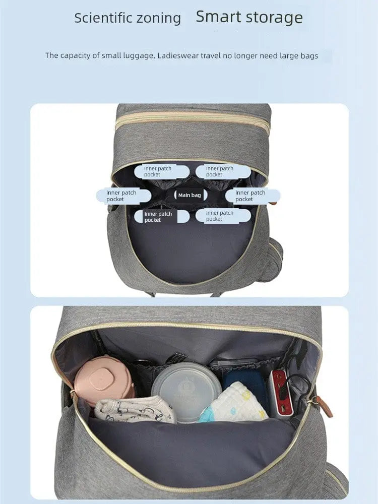 Fashion New Mummy Bag Mother and Baby Go out Lightweight Multifunctional Foldable Crib with Baby Large Capacity Backpack - SHOWLU FASHION STORE