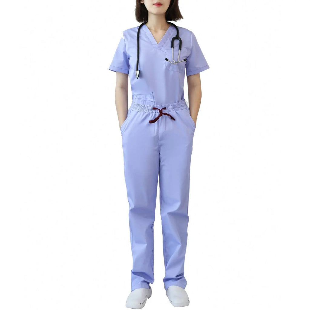 Showlu Women's modern hospital nurse uniform set with fashionable scrubs, nursing tops, and comfortable design for healthcare professionals.