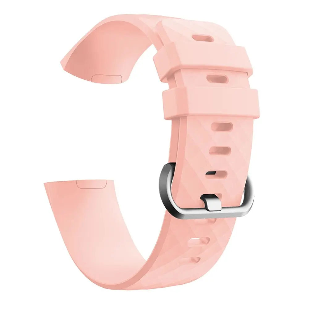 Silicone replacement wrist band strap for Fitbit Charge 3 Frontier in large and small sizes, flexible and comfortable fit.