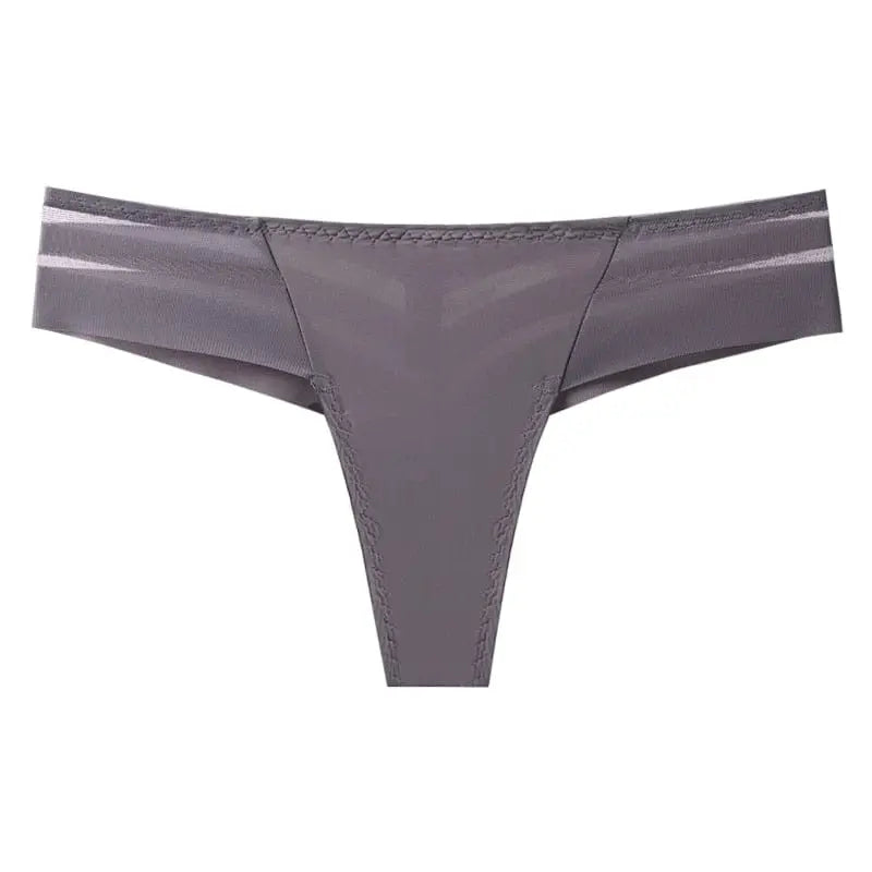 Seamless transparent women's G-string thong by Anel Demosthene, low-rise, sexy and minimalistic Brazilian lingerie.