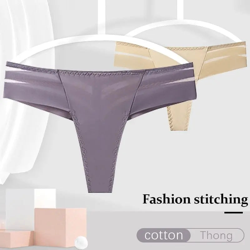 Seamless women's G-string thong by Anel Demosthene, low-rise transparent underwear with a sexy, minimalistic design.