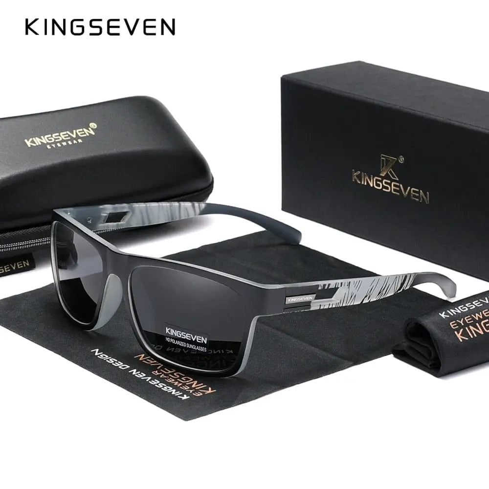 KINGSEVEN polarized sunglasses for men and women with UV400 protection, stylish eyewear featuring tinted lenses and modern design.