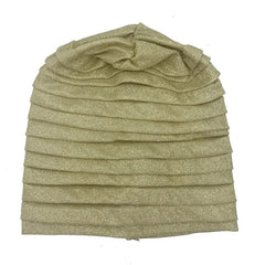 Glitter Full Body Pleated Turban Cap for Women 2023 Lady Head Wraps Muslim Headscarf Hat Turbante Mujer African Headpiece - SHOWLU FASHION STORE