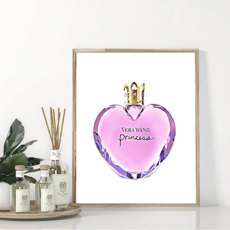 Showlu Fashion perfume bottle canvas wall art featuring a Nordic poster print with a stylish perfume design.