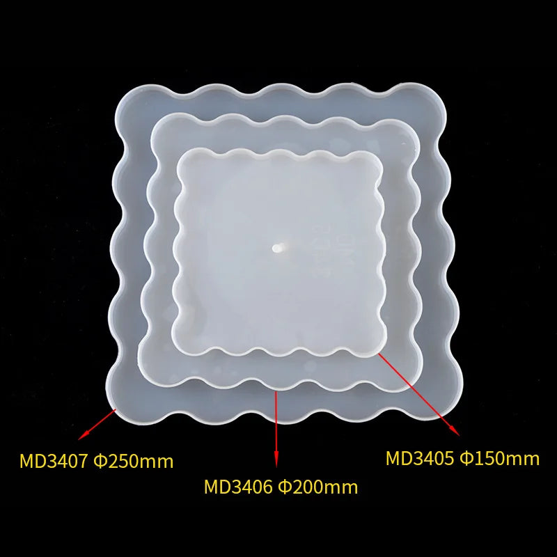 DIY crystal silicone mold for three-layer fruit and tea plates, ideal for epoxy resin art and home decoration projects.