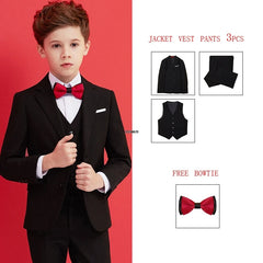 Boys Black 007 Wedding Suit Kids Formal Blazer Clothing Set Gentleman Children Day Graduation Chorus Performance Dress Costume