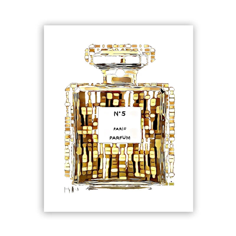 Showlu Fashion perfume bottle canvas wall art Nordic poster print featuring a stylish perfume bottle design for home decor.