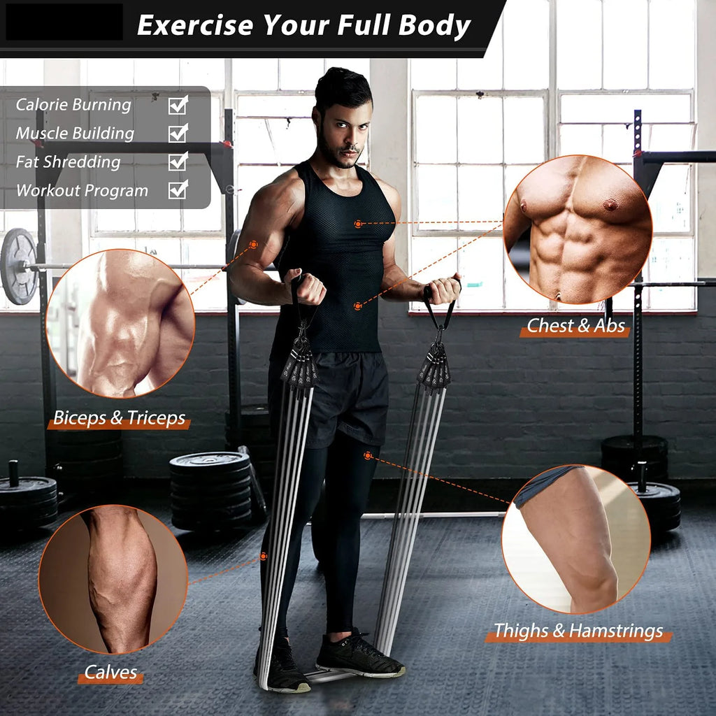 Showlu Smart General Resistance Band Pro Kit with multiple colorful elastic resistance bands for strength training.