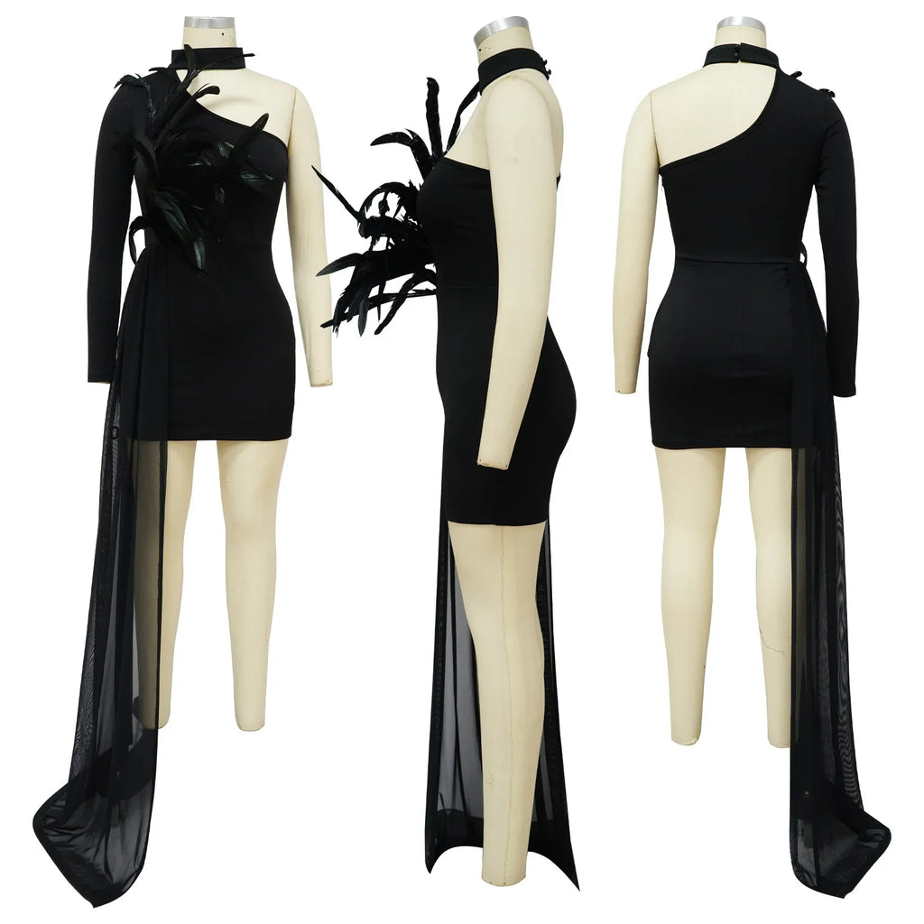 Y&H Women's strapless fur short evening party dress in sexy pencil style, featuring a stylish and elegant design.
