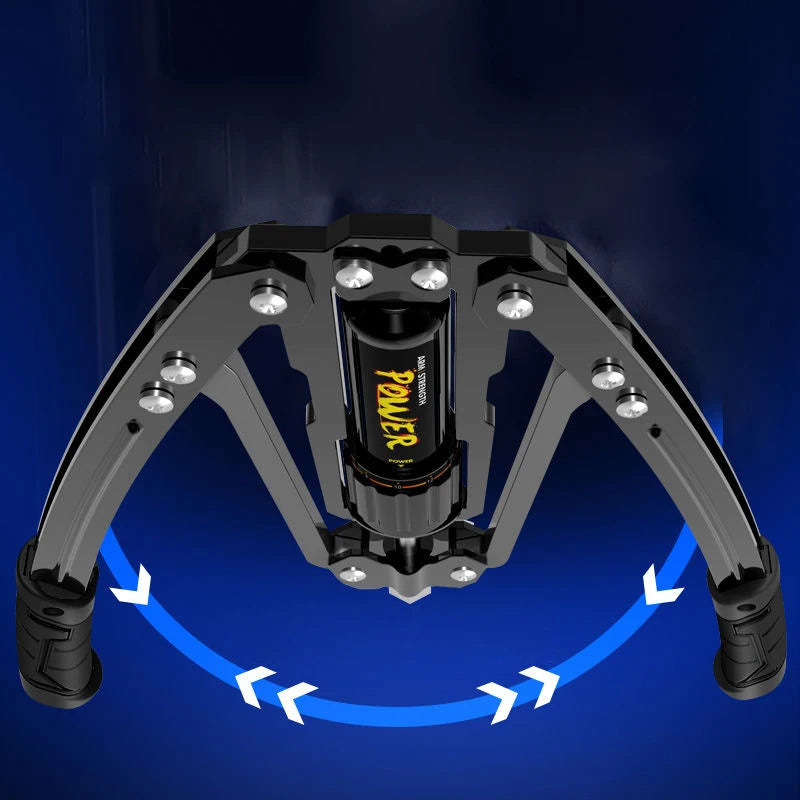 Adjustable THYFIT Hydraulic Power Twister arm exerciser with handles, showing a person using the 22-440lbs resistance level.