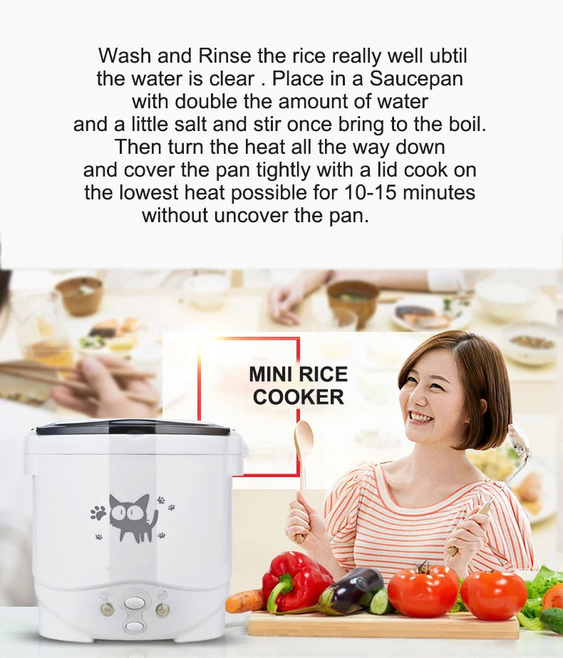 Showlu Smart General Mini Rice Cooker 2.0 with stainless steel exterior and compact design, ideal for quick and easy rice cooking.
