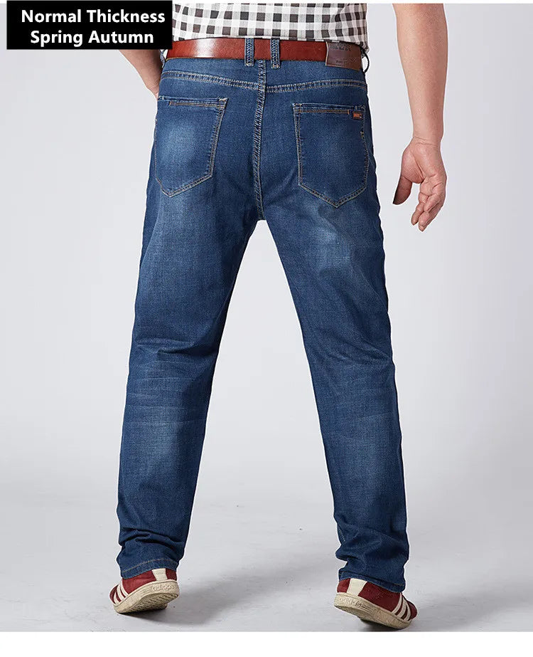 Stretch Jeans Men Elastic Denim Male Trousers  46 48 52 Plus Size Extra Large Loose Pants Blue Roupas Calca Masculina Modis Ropa