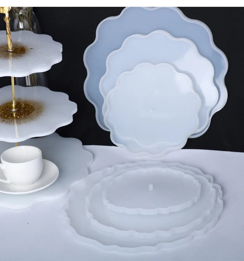 Three-layer fruit-shaped silicone mold for epoxy resin, used as a tea plate, cup pad, or home decor by Showlu Fashion Store