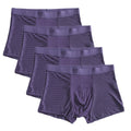 Showlu men's bamboo fiber boxer shorts in a 4-pack, breathable underwear with soft, comfortable fabric and elastic waistband.